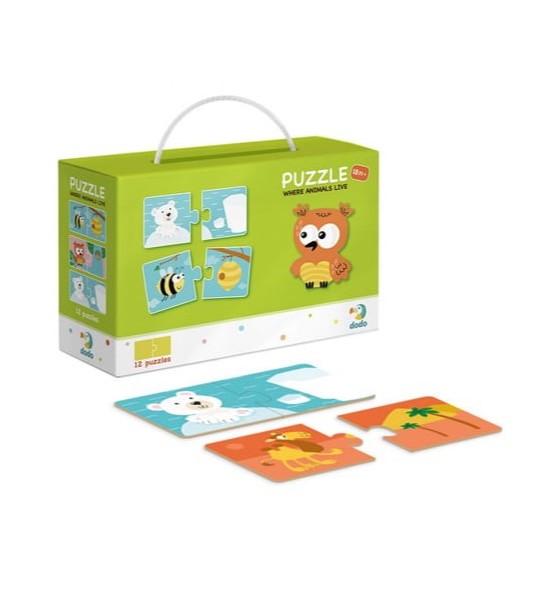 PUZZLE DUO WHERE ANIMALS LIVE - ΠΟΥ ΜΕΝΟΥΝ ΤΑ ΖΩΑΚΙΑ DO300117