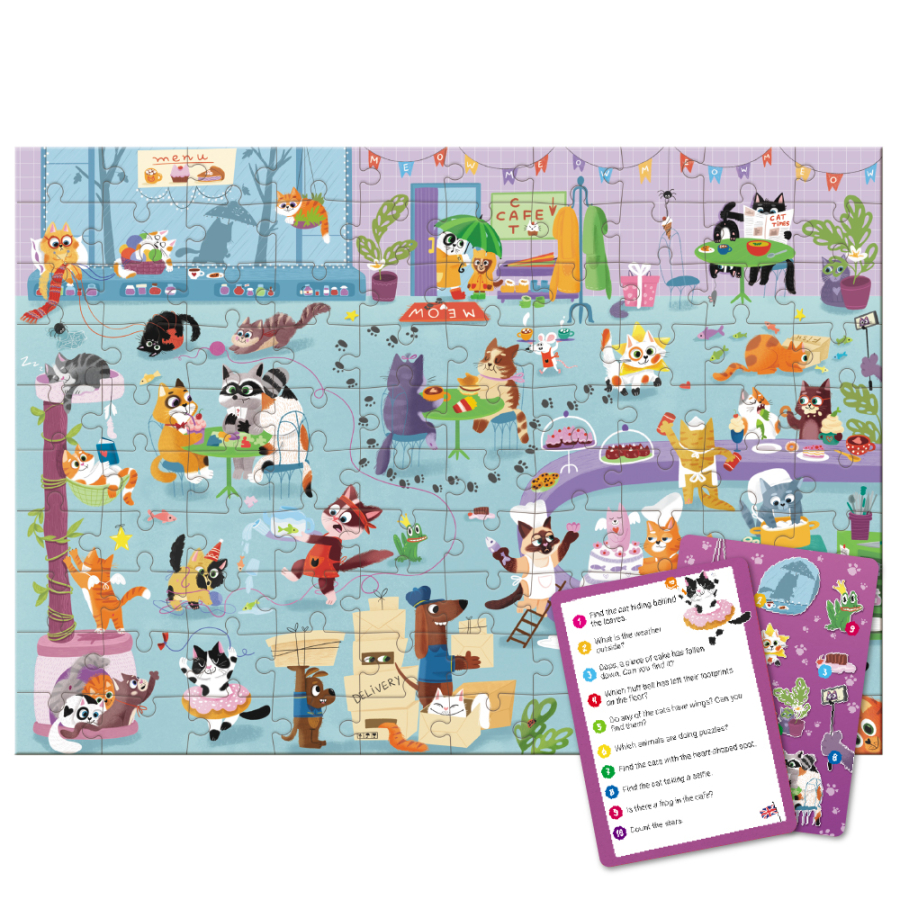 PUZZLE LOOK AND FIND CAT CAFE 100 ΤΜΧ - ΚΑΦΕ ΜΕ ΓΑΤΕΣ DO300667 - Image 3