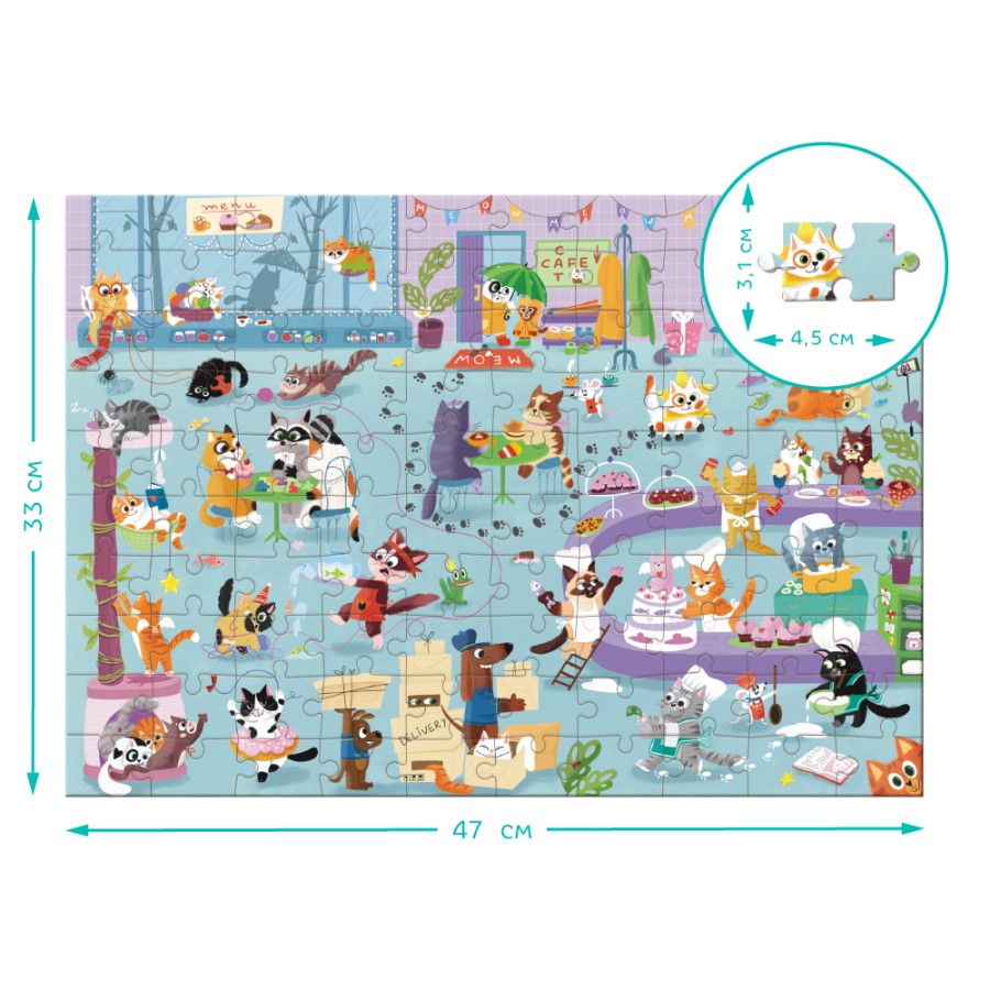PUZZLE LOOK AND FIND CAT CAFE 100 ΤΜΧ - ΚΑΦΕ ΜΕ ΓΑΤΕΣ DO300667 - Image 4